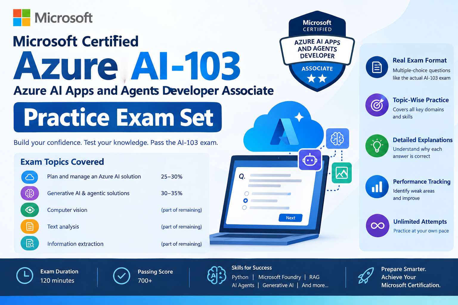 Azure AI-103: Developing AI Apps & Agents