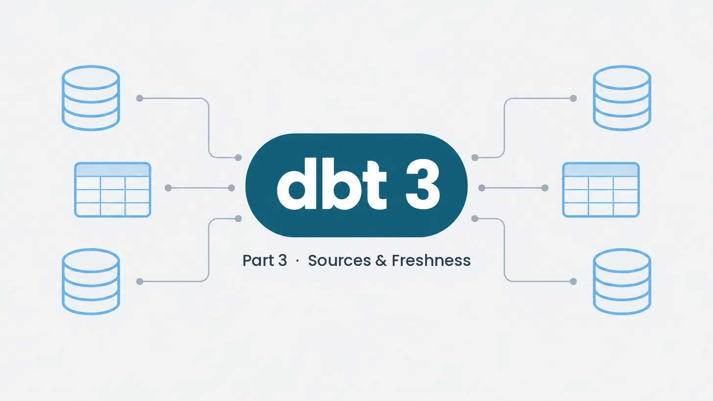 dbt From Zero, Part 3: Sources & Freshness