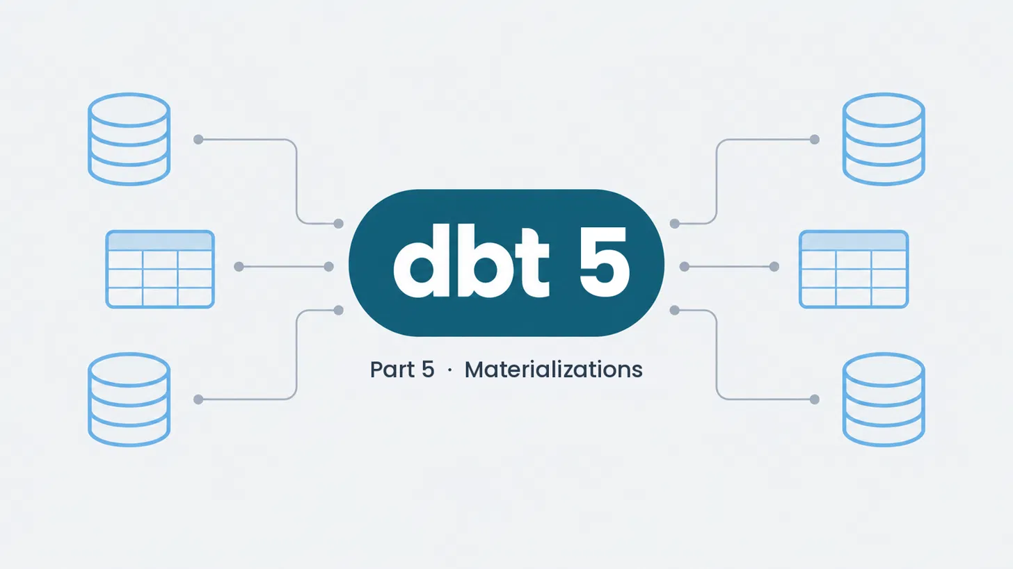 dbt From Zero, Part 5: Materializations